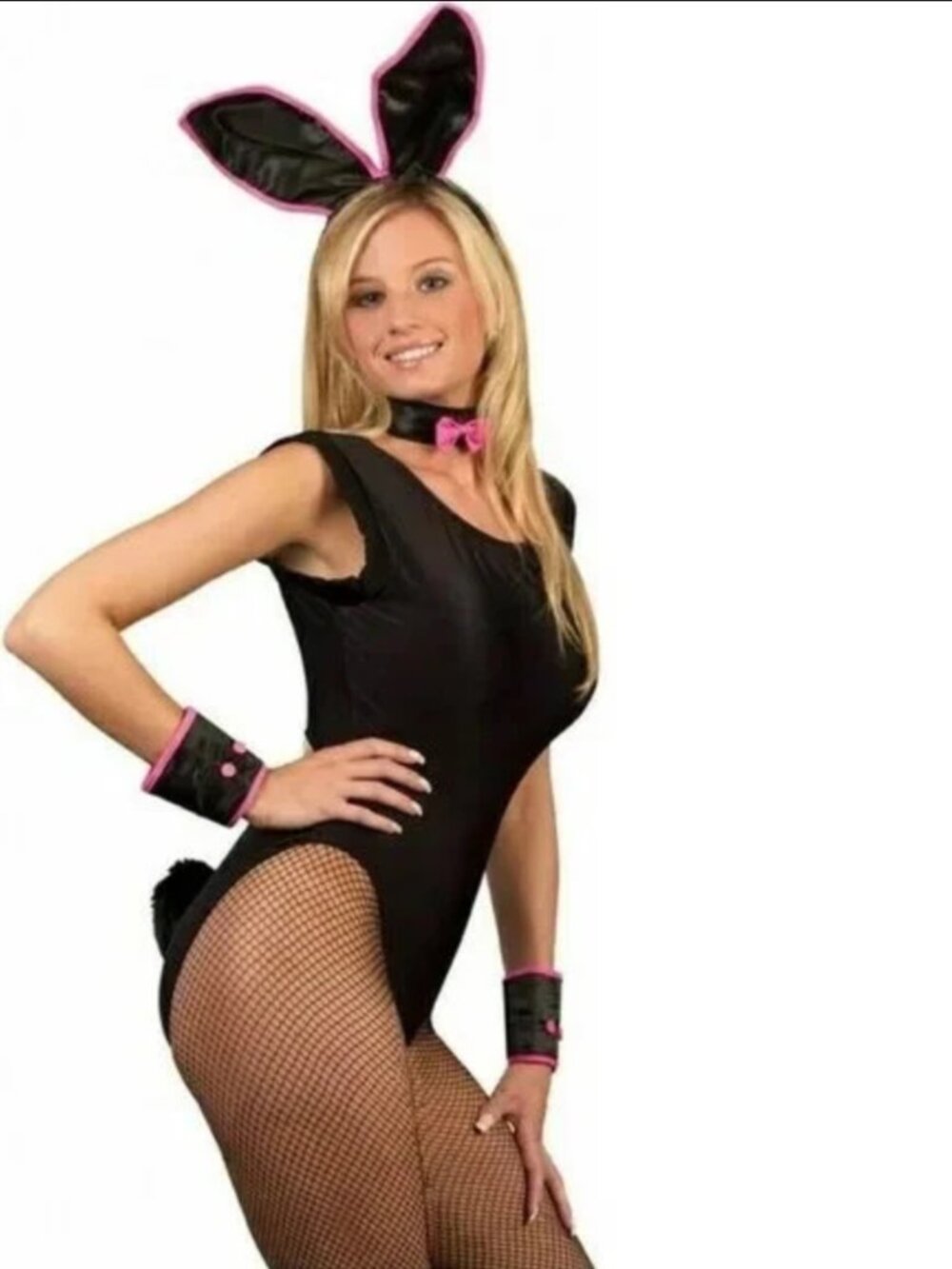Club Bunny Rabbit Black Kit Halloween Costume Ears, Tail 5 Pc Accessory 14+